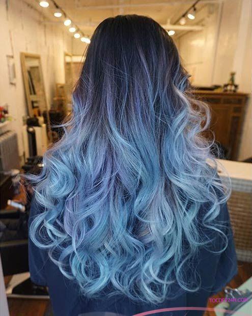 Công thức nhuộm tóc màu xanh tím và cách mix màu nhuộm
